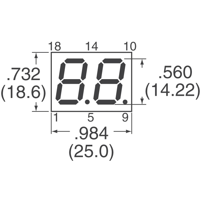 HDSP-523E Broadcom Limited  Display Modules - LED Character and Numeric